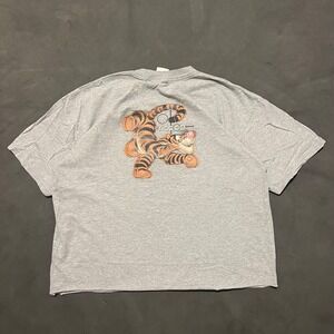 Vintage Y2K Disney Store Tigger Mens XL Double Sided Gray Short Sleeve T-Shirt